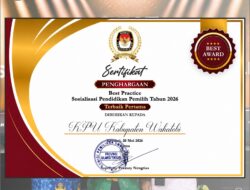 Terima PPenghargaan dari KPU Sultra, KPU Wakatobi: Ini Keberhasilan Kerja Kolektif