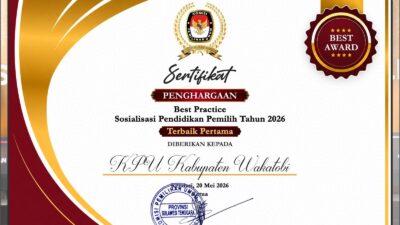 Terima PPenghargaan dari KPU Sultra, KPU Wakatobi: Ini Keberhasilan Kerja Kolektif